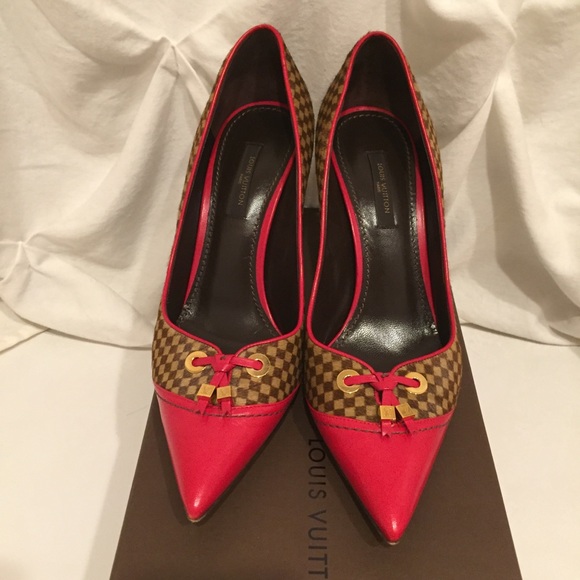 Louis Vuitton Pointy Toe Heel- Brown / Tan / Red - Picture 4 of 8